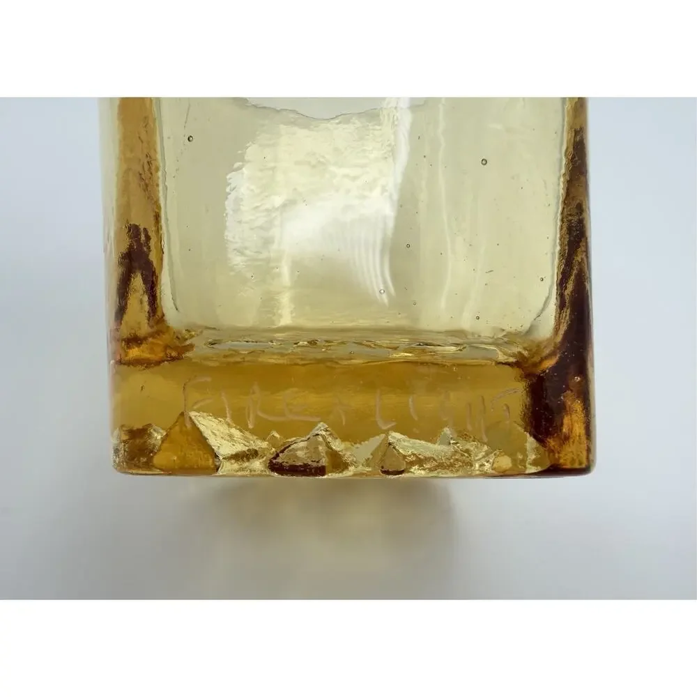 Fire and Light CITRUS On The Rocks Drinking Tumbler 3.5” Recycled Glass Barware